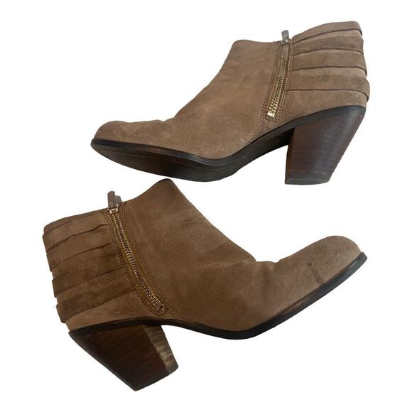 Sam Edelman Womens 7.5 Lucca Suede Buckle Ankle  Booties Boots Brown 2.5" Heel - Picture 5 of 13